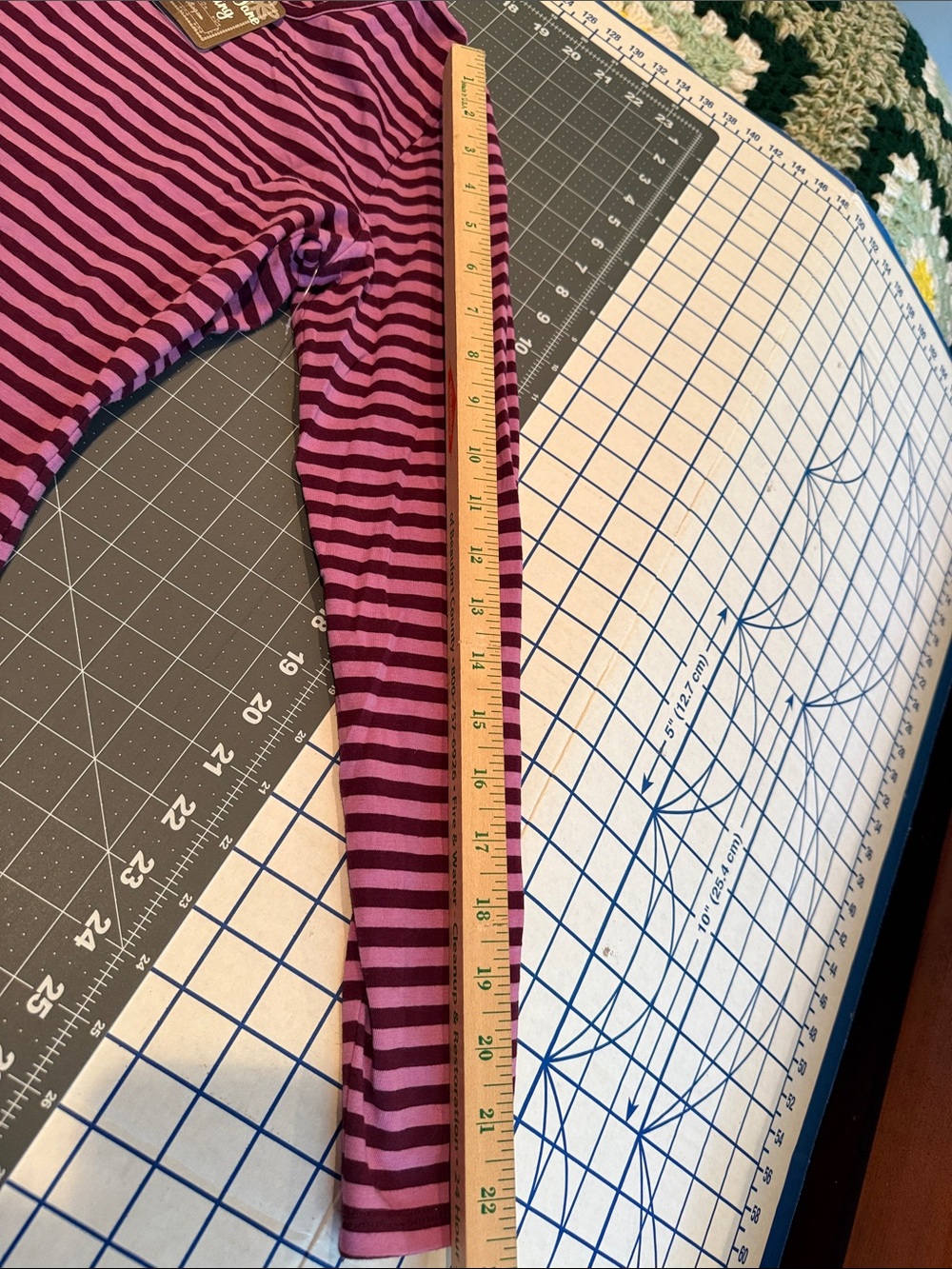 Matilda Jane Striped Long-Sleeve Boatneck Top in Pink and Plum - Picture 9 of 12